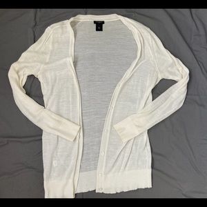 Ann Taylor White Sheer Cardigan